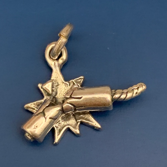.925 Firecracker Sterling Silver Jewelry Charm #July 4th #celebrate #bang - Picture 1 of 3